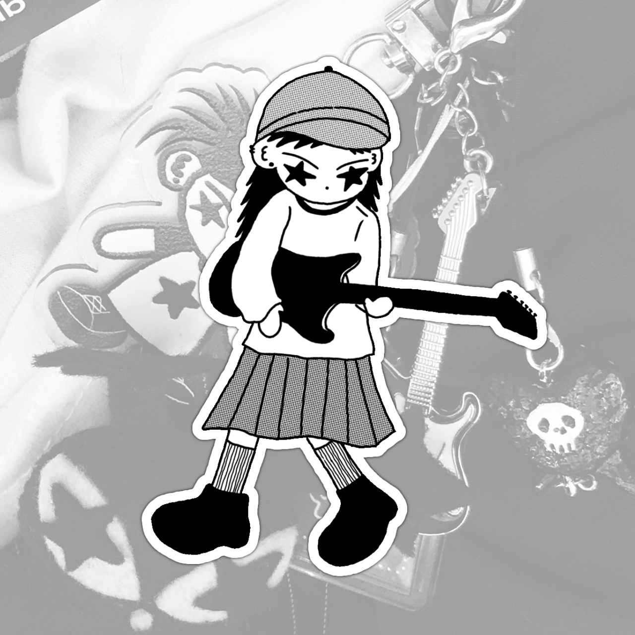 Guitar Girl Sticker