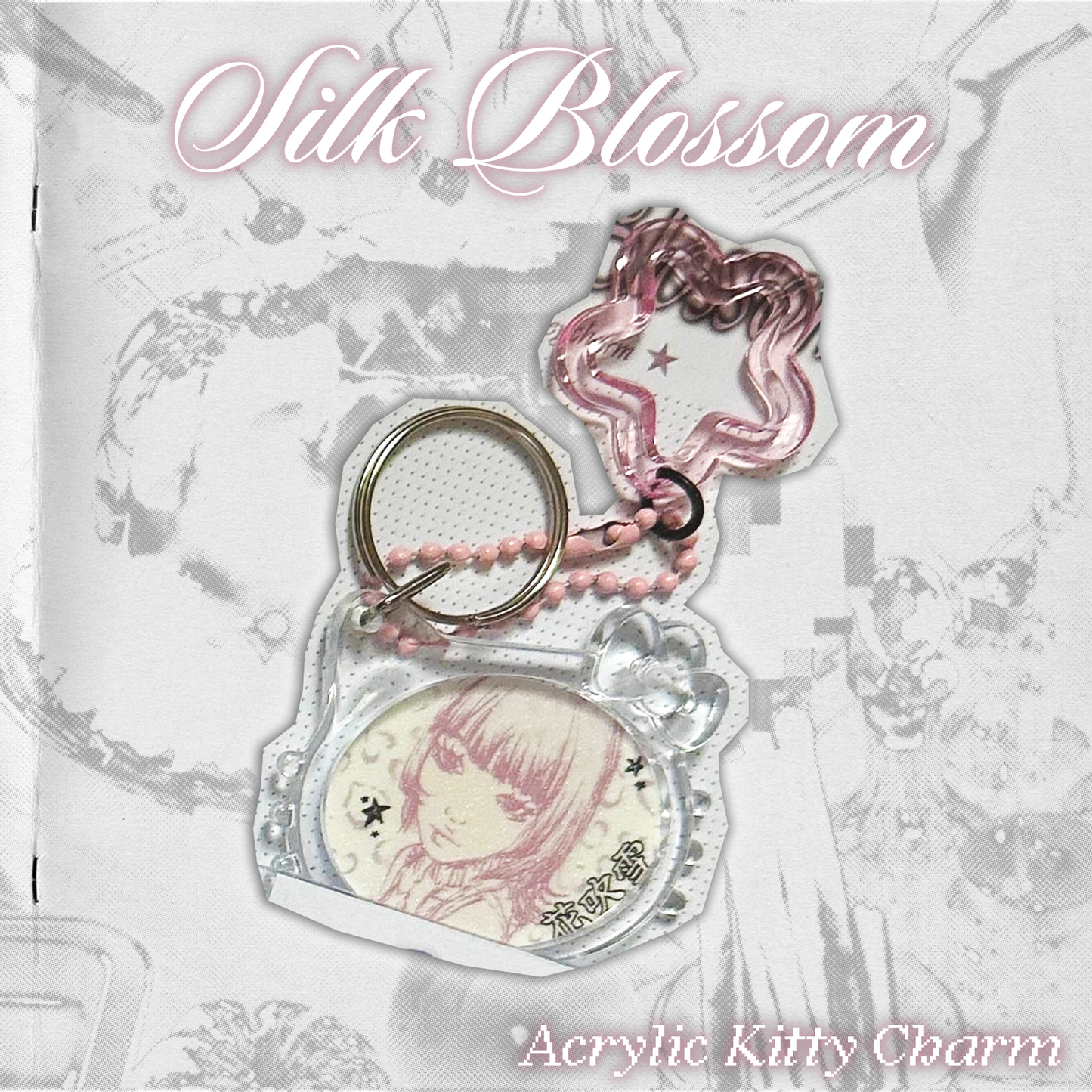 Silk Blossom Sticker Keychain