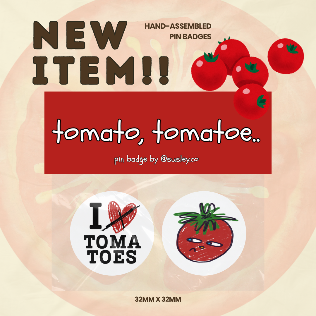 Tomato, Tomatoe Pin Badge Pack