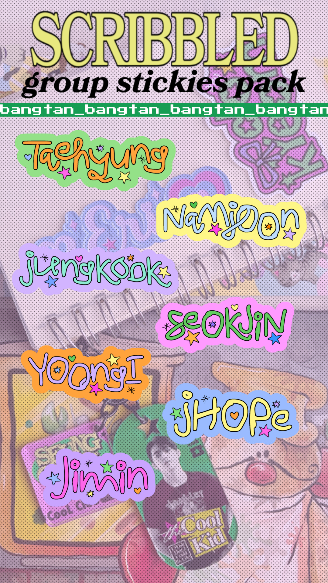Scribbled Group Stickies Pack