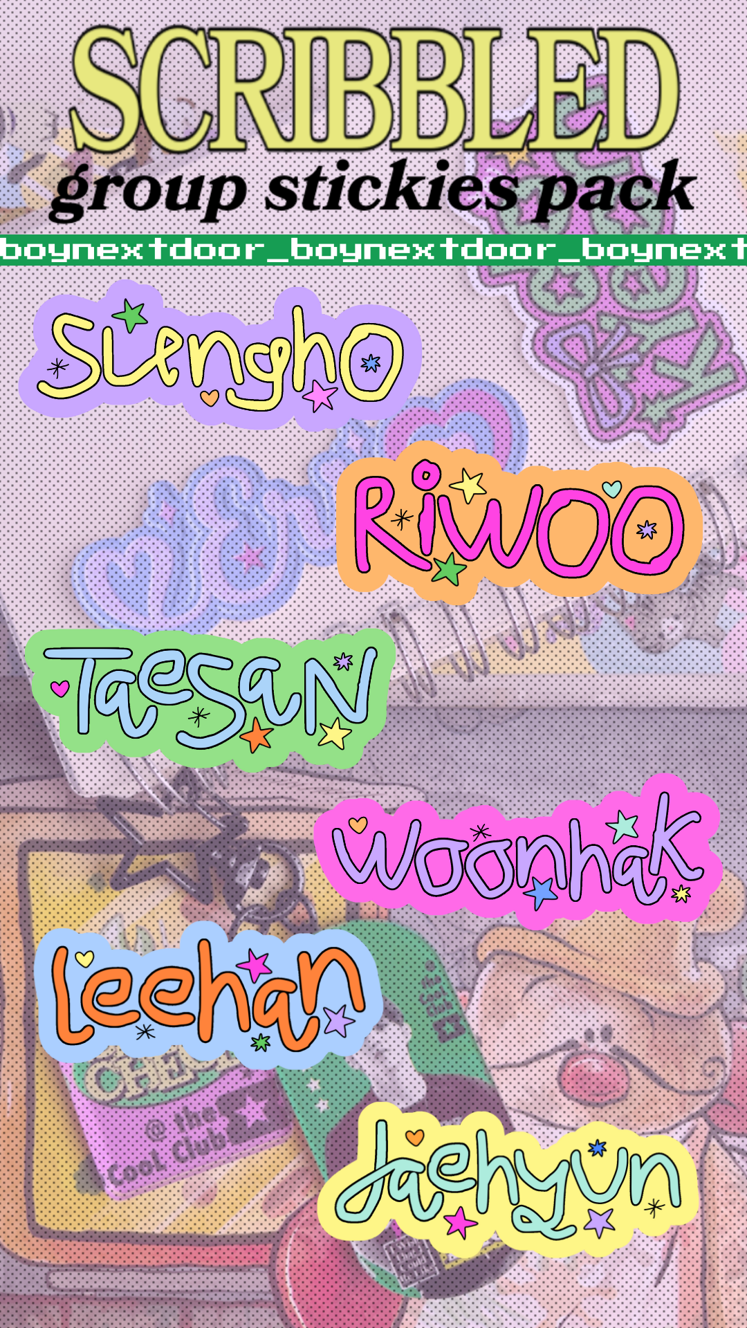 Scribbled Group Stickies Pack