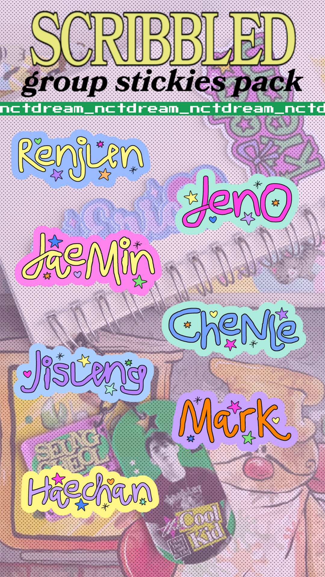 Scribbled Group Stickies Pack