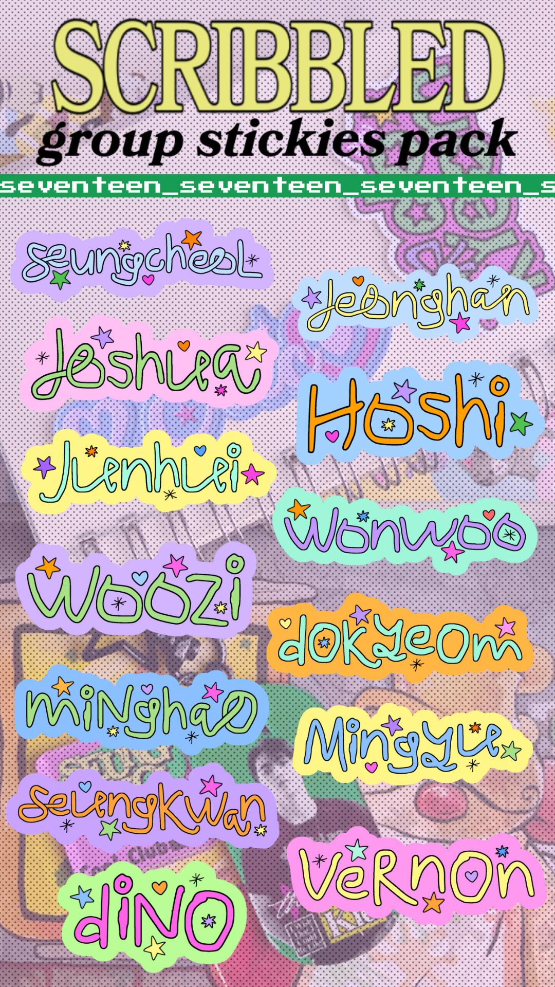Scribbled Group Stickies Pack
