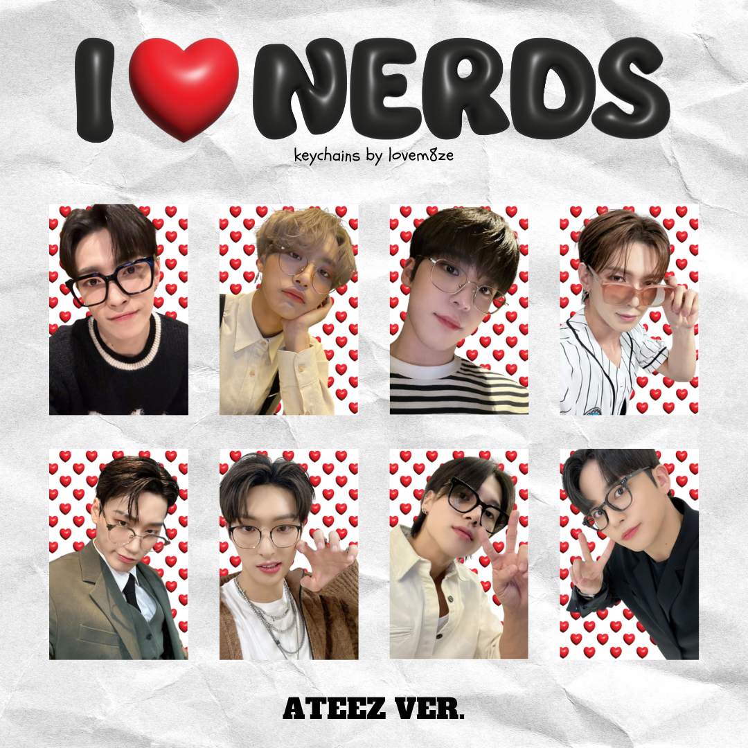 I Love Nerds Keychain - Ateez