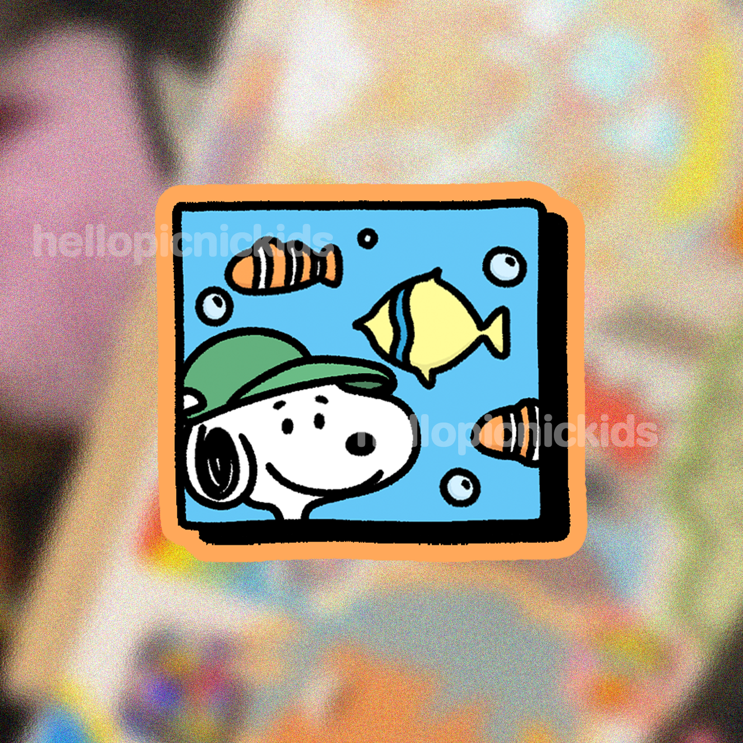 Snoopy Orange Sticker