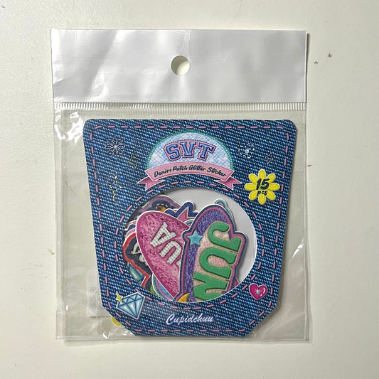 cupidchuu seventeen denim patch glitter sticker