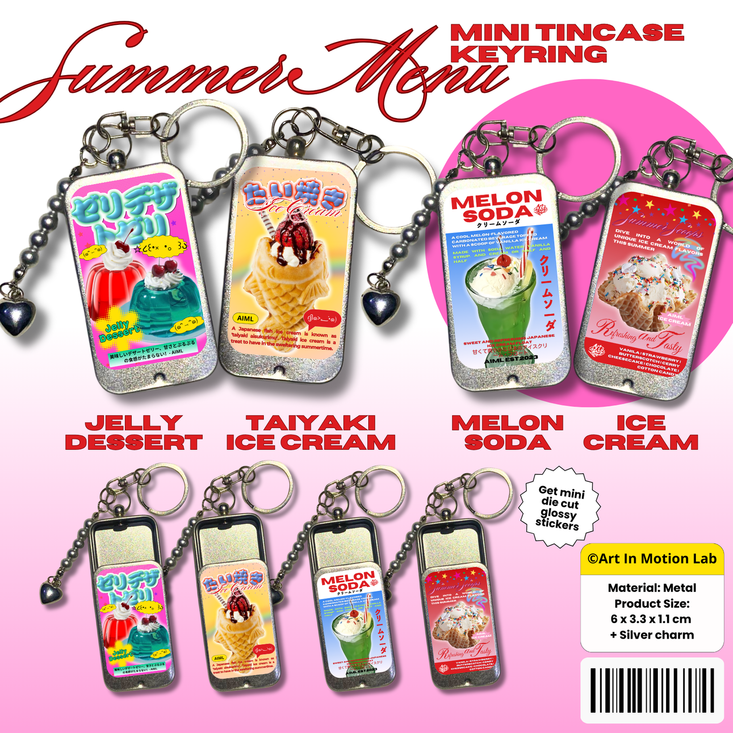 Summer Menu Mini Tincase Keyring