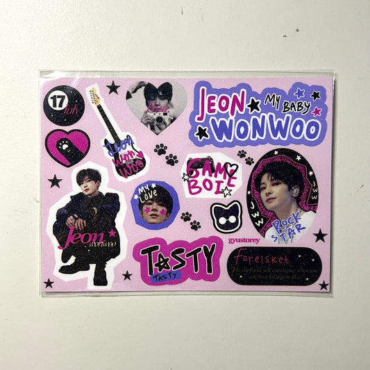 gyustorey wonwoo (seventeen) sticker sheet - jeon version