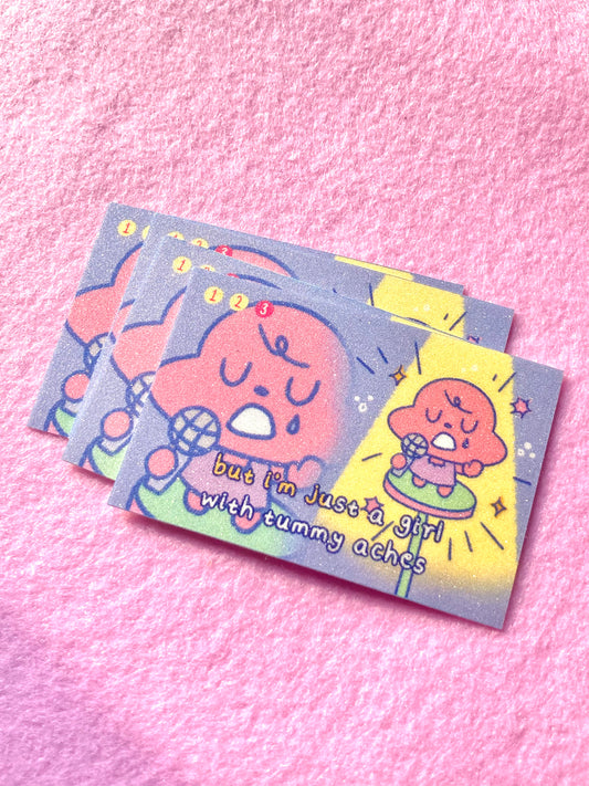 Girl Tummy Aches Sticker