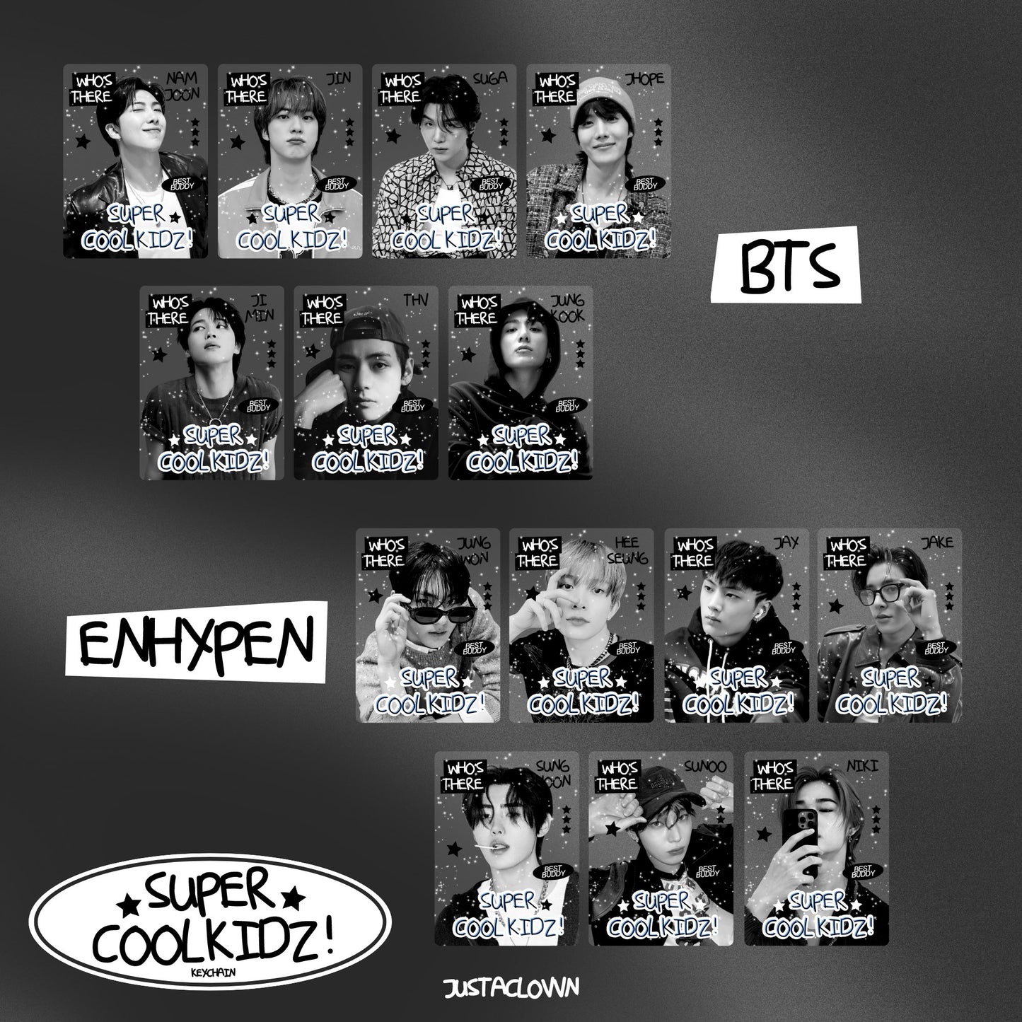 Super Cool Kidz Keychain - BTS & Enhypen