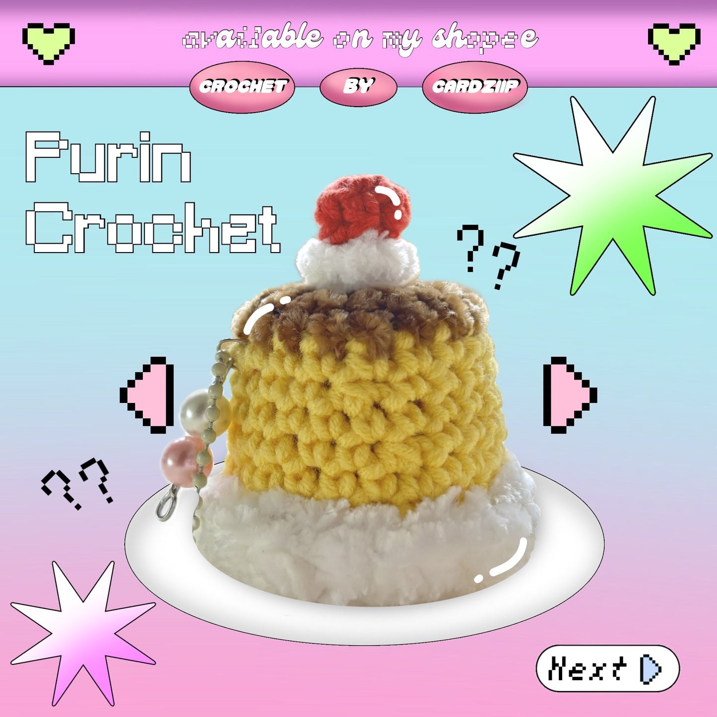 Purin Crochet Keychain