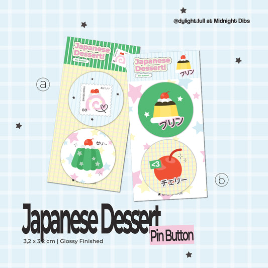 Japanese Dessert Button Pin Set