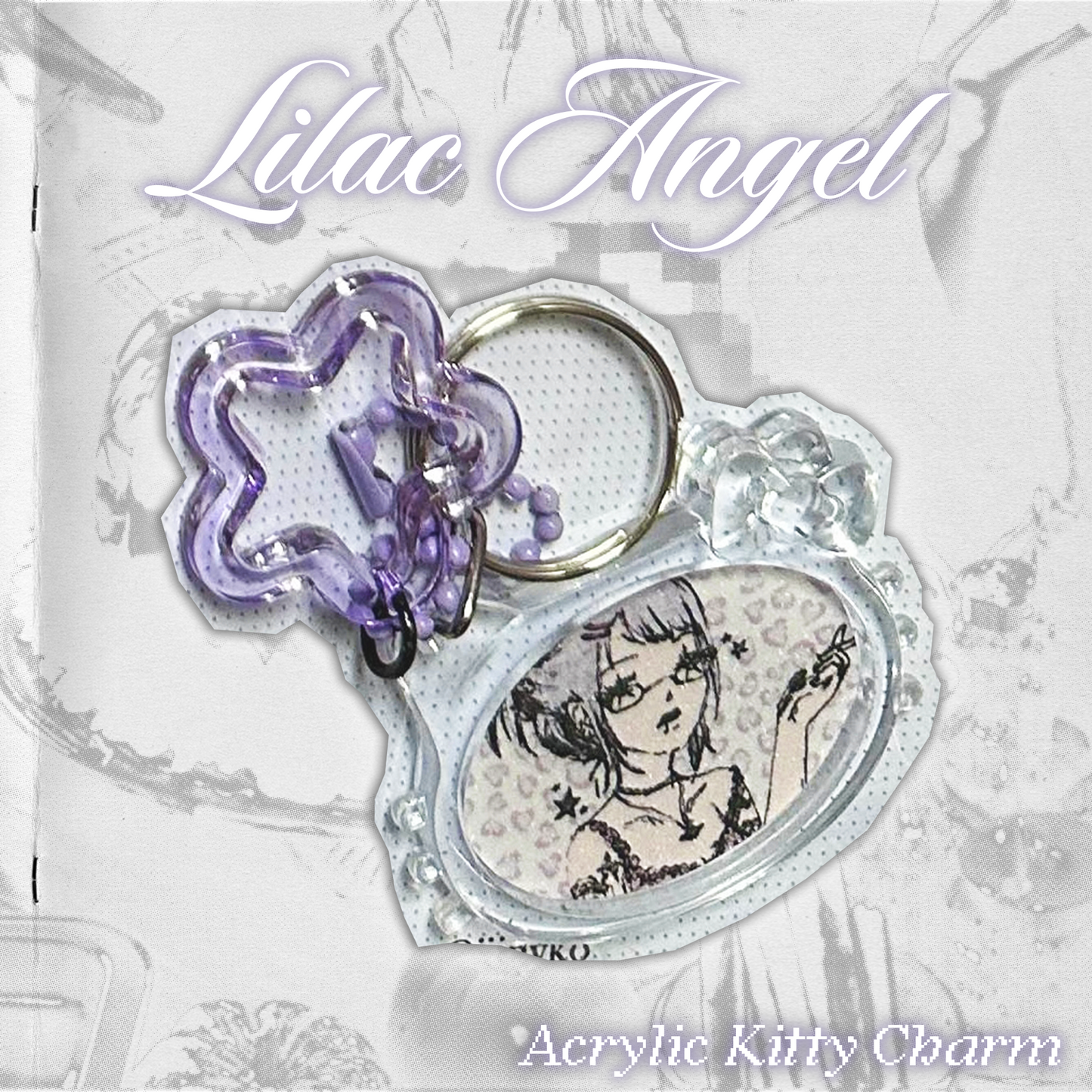 Lilac Angel Sticker Keychain