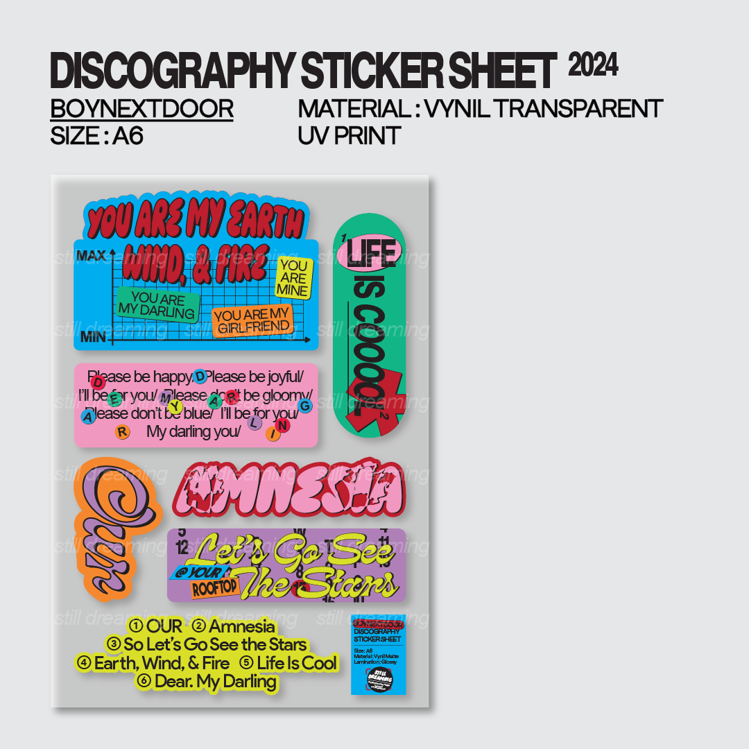 Discography Sticker Sheet