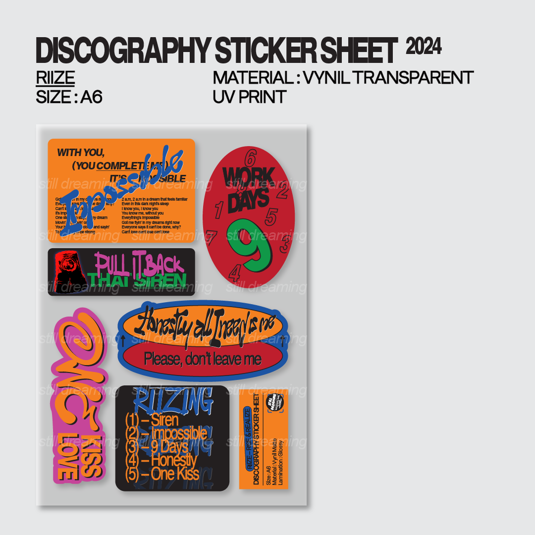 Discography Sticker Sheet