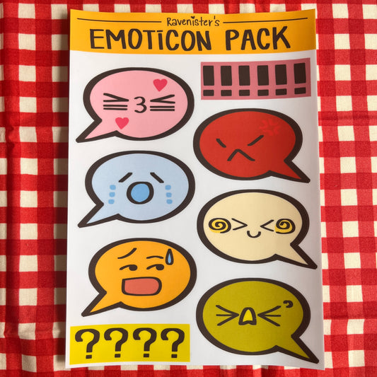 Emoticon A5 Sticker Sheet