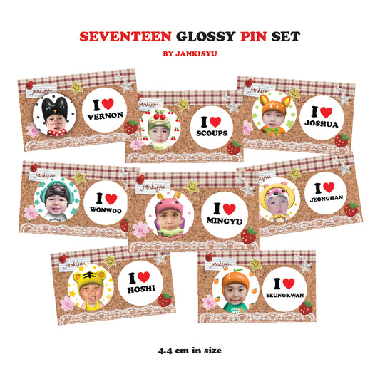 Seventeen Glossy Pin Set