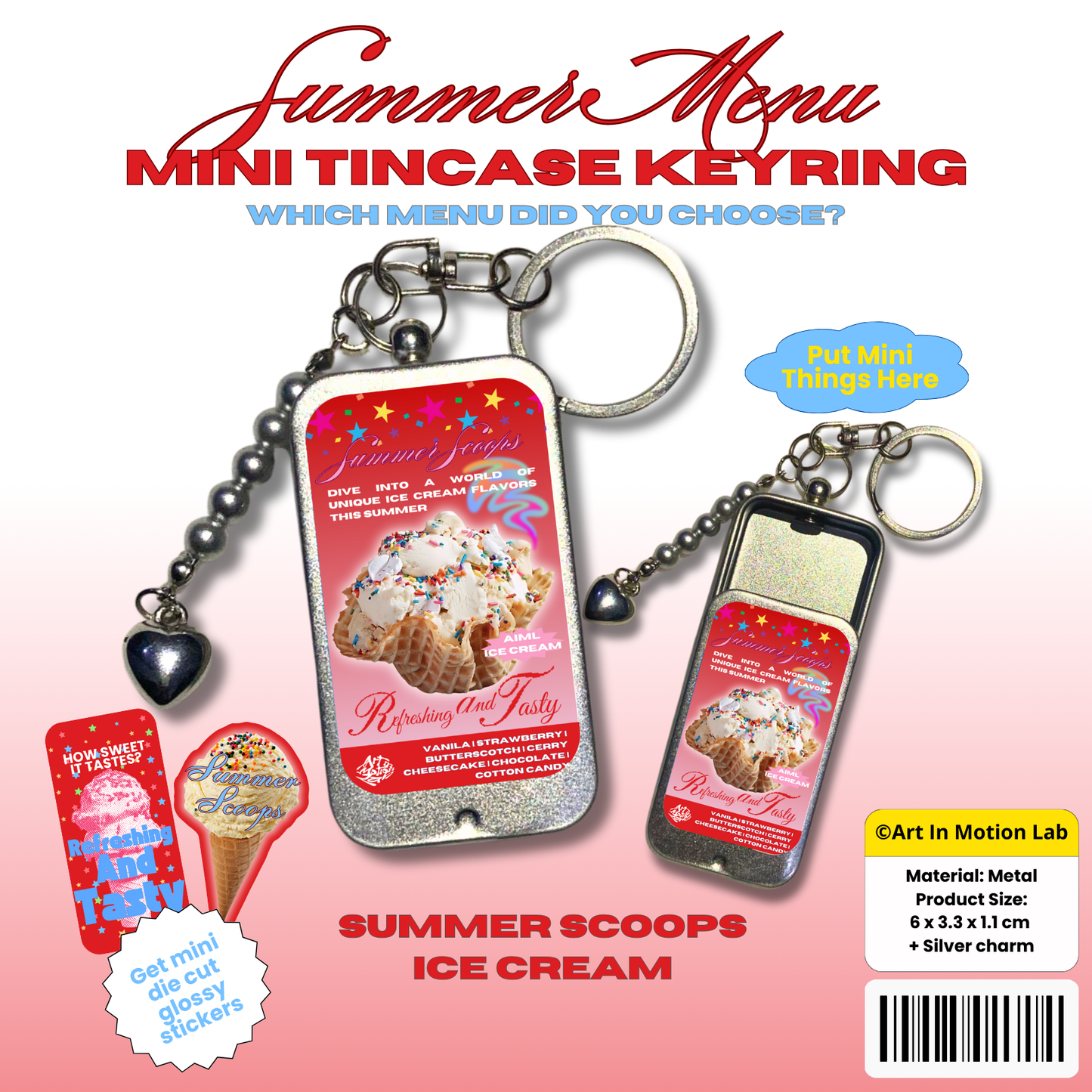 Summer Menu Mini Tincase Keyring