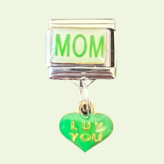 Charm #20: MOM - Green