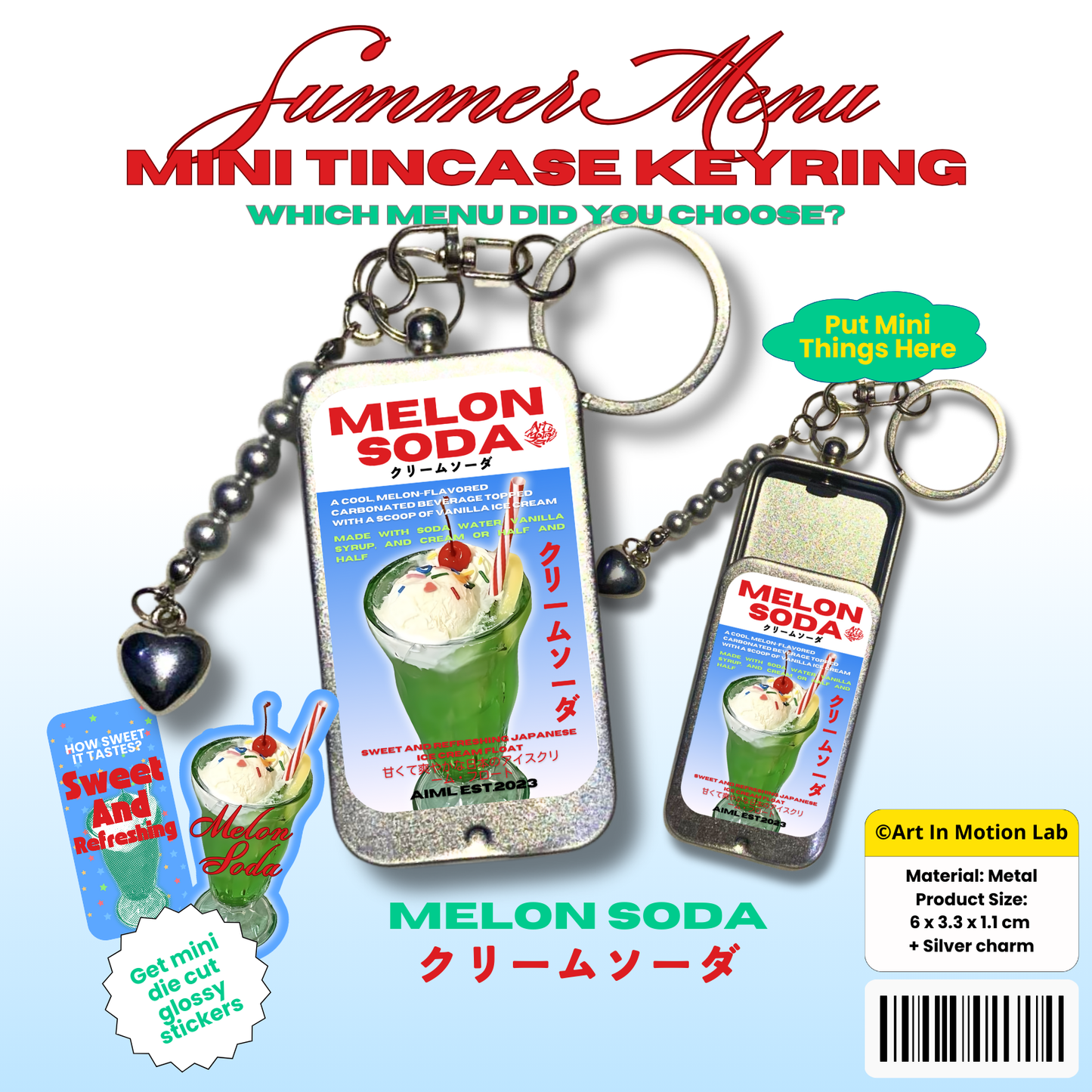 Summer Menu Mini Tincase Keyring