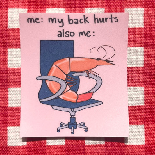 Shrimp on Chair Sticker