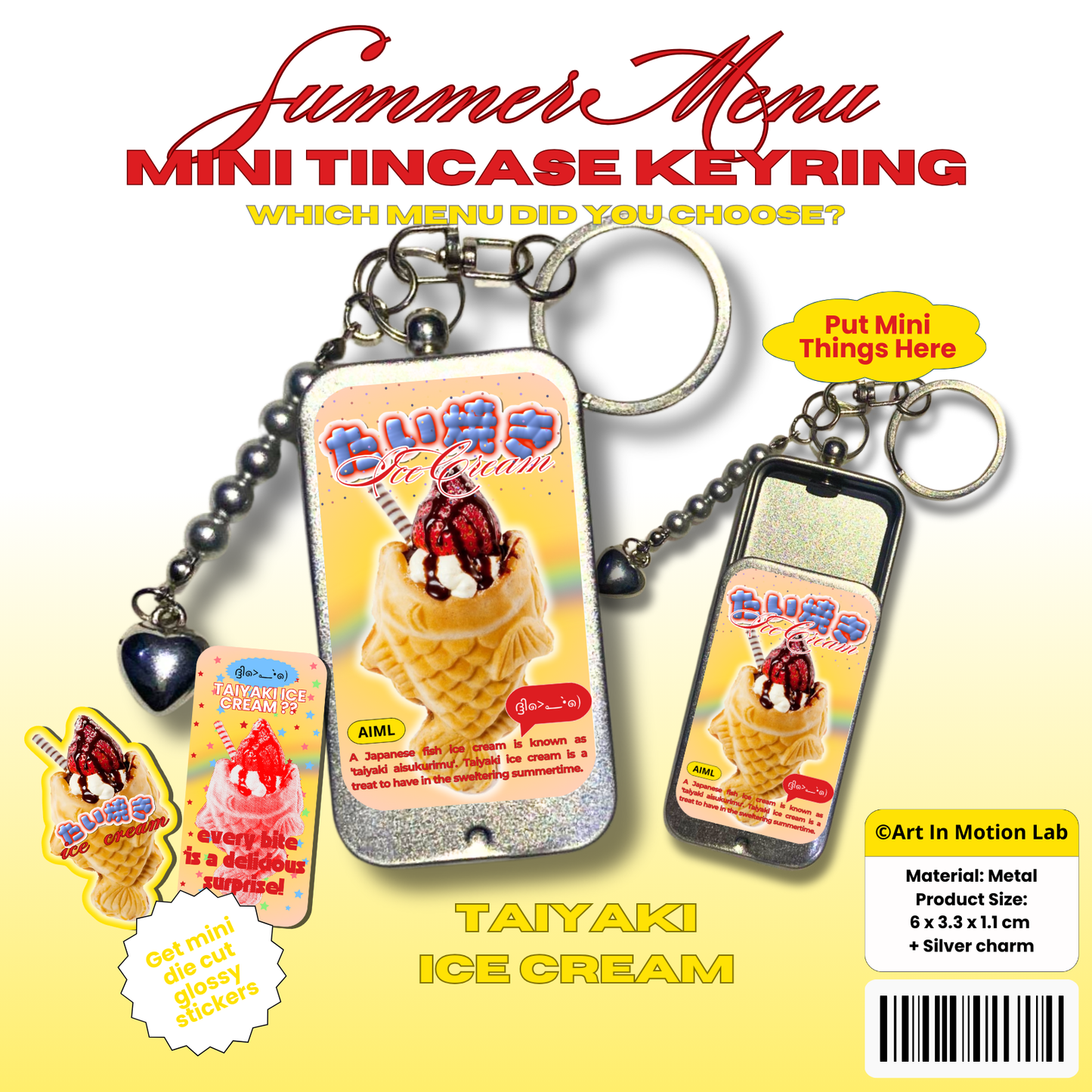 Summer Menu Mini Tincase Keyring