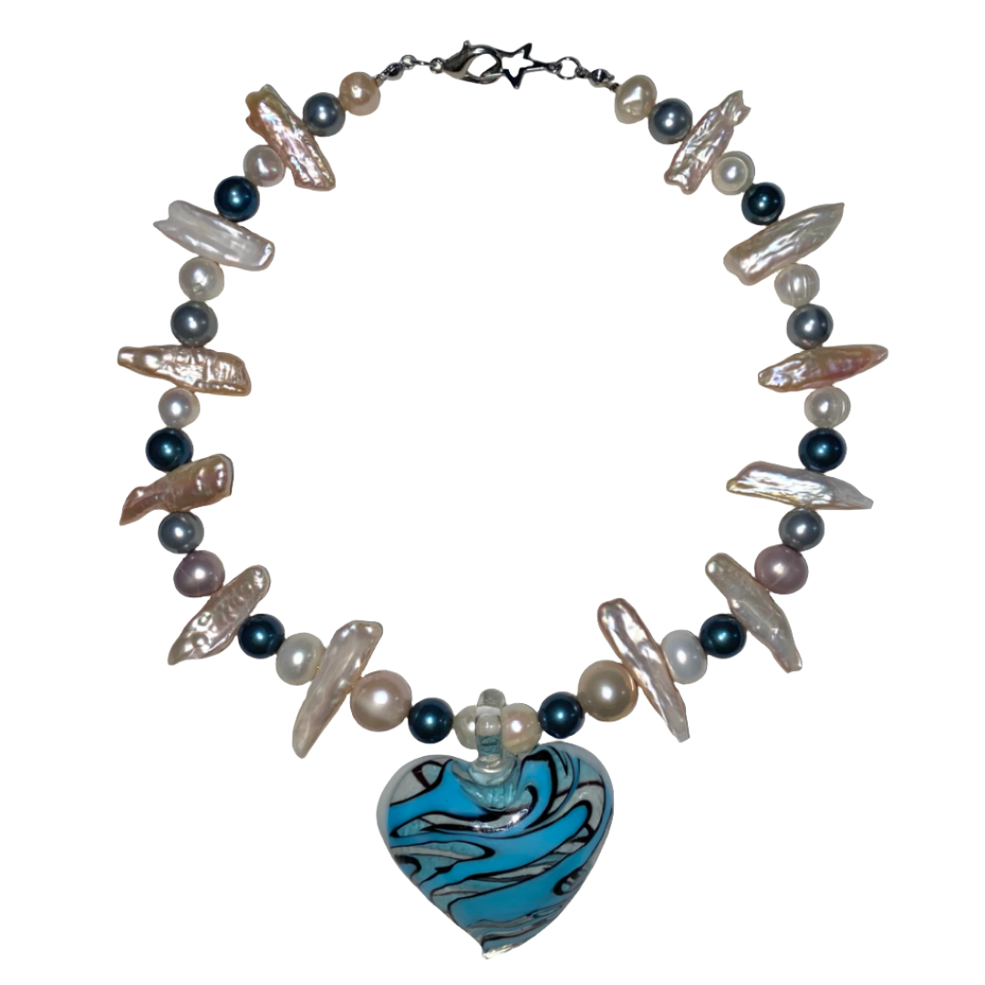 Baby Blue Pearly Amour Necklace